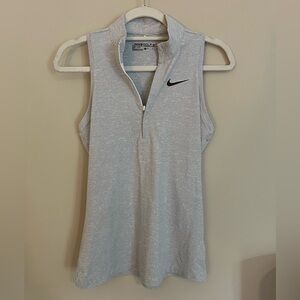 Nike Half Zip Up Gray Athletic tank top